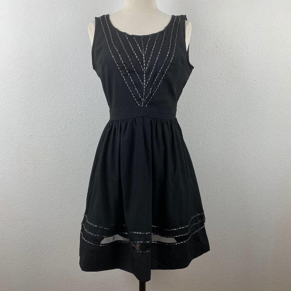 Doe & Rae Womens Little Black Dress Small Fit & Flare Sleeveless Party Cocktail